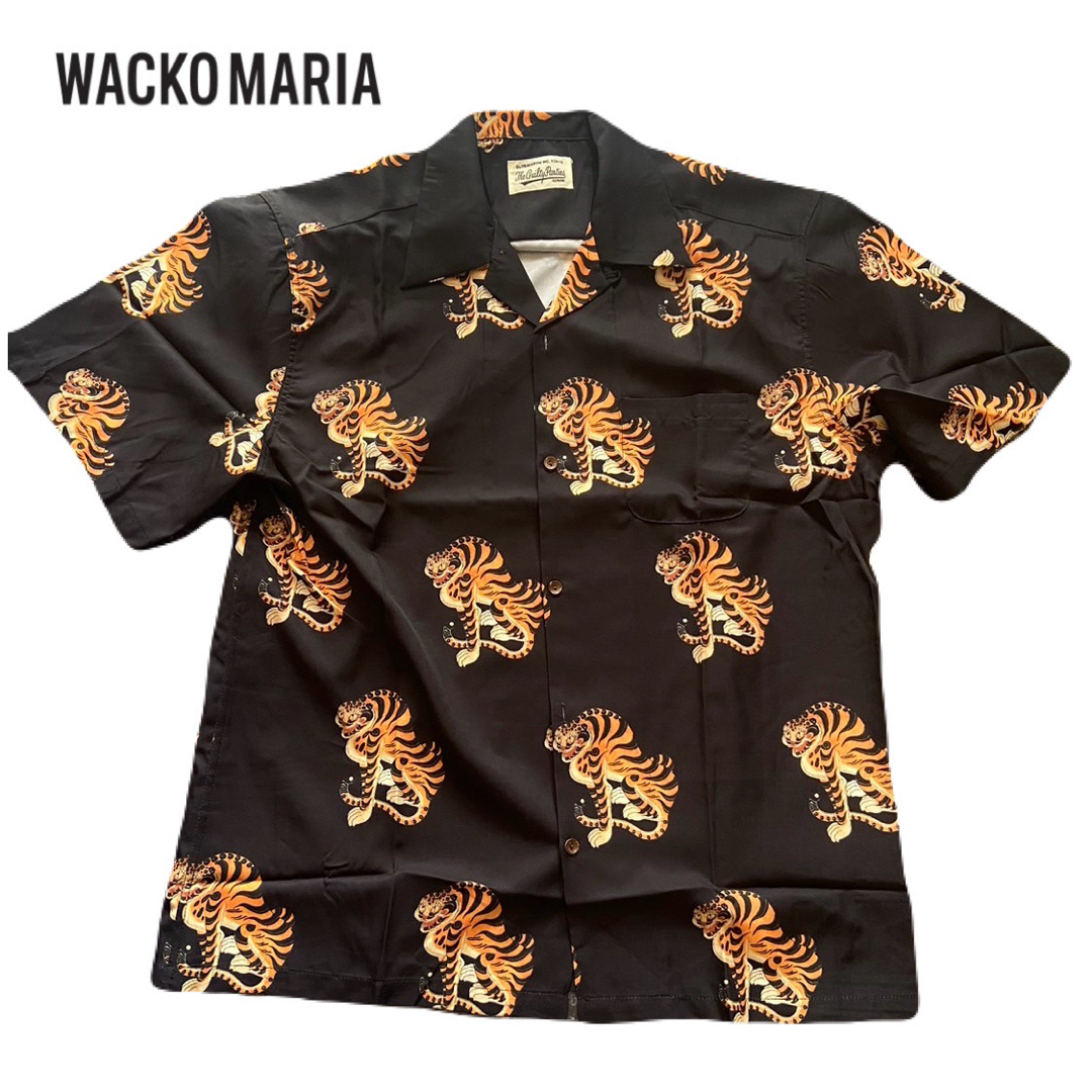 WACKOMARIA タイガーハワイアンシャツ ブラック 18AW 李朝猫虎 WACKOMARIA タイガーハワイアンシャツ ブラック 18AW 李朝猫虎