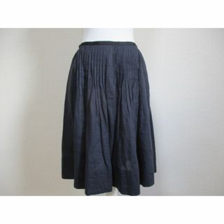 マーガレットハウエル(MARGARET HOWELL)のマーガレットハウエル MHL. 麻100%スカート Ⅰ日本製 美品 春夏 濃紺(ひざ丈スカート)
