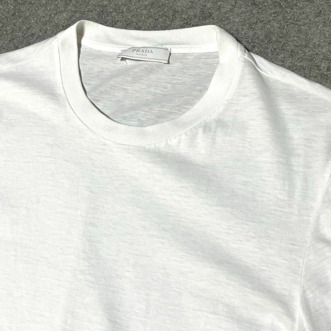 美品 PRADA プラダ 半袖カットソー Tシャツ 無地 アシメトリー 白 M 美品 PRADA プラダ 半袖カットソー Tシャツ 無地 アシメトリー 白 M