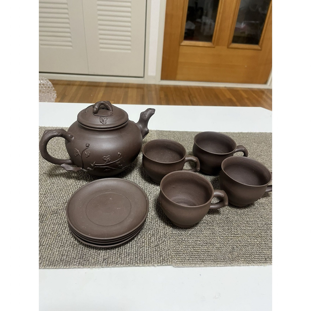 中国宜興 紫砂 梅紋茶壺 在銘刻印あり 唐物 美術 骨董品 煎茶 中国宜興 紫砂 梅紋茶壺 在銘刻印あり 唐物 美術 骨董品 煎茶