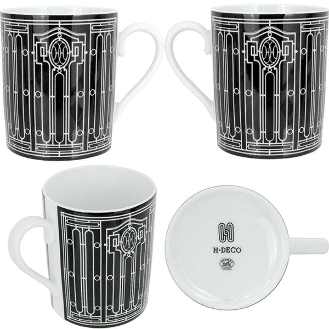 HERMES - エルメス マグカップ ペア 2個セット Hデコ アッシュ HERMES - エルメス マグカップ ペア 2個セット Hデコ アッシュ