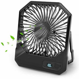 【3段階風量調節】卓上扇風機 usb充電 デスクファン オフィス 熱中症対策 黒(扇風機)