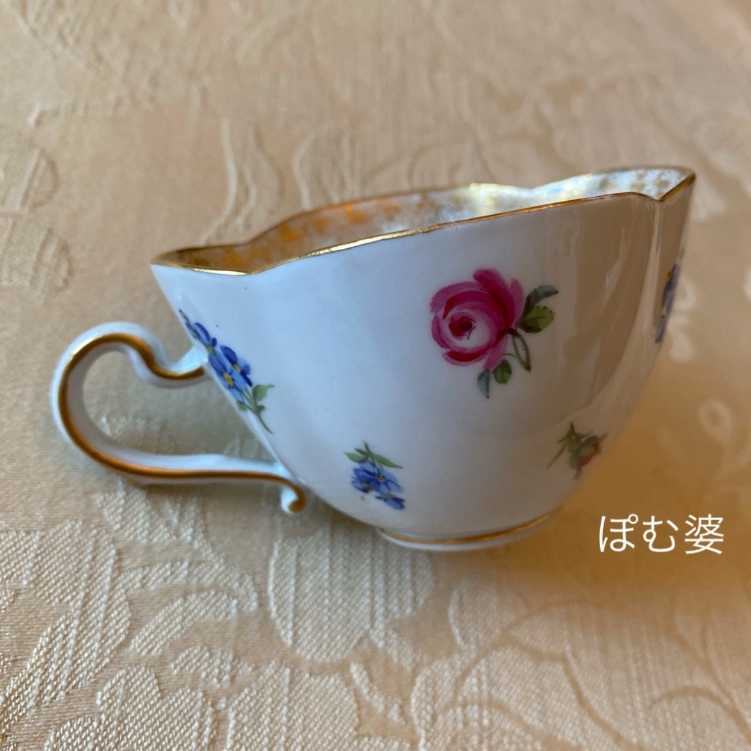 MEISSEN - 【古マイセン】カップ&ソーサー/クローバー型 MEISSEN - 【古マイセン】カップ&ソーサー/クローバー型