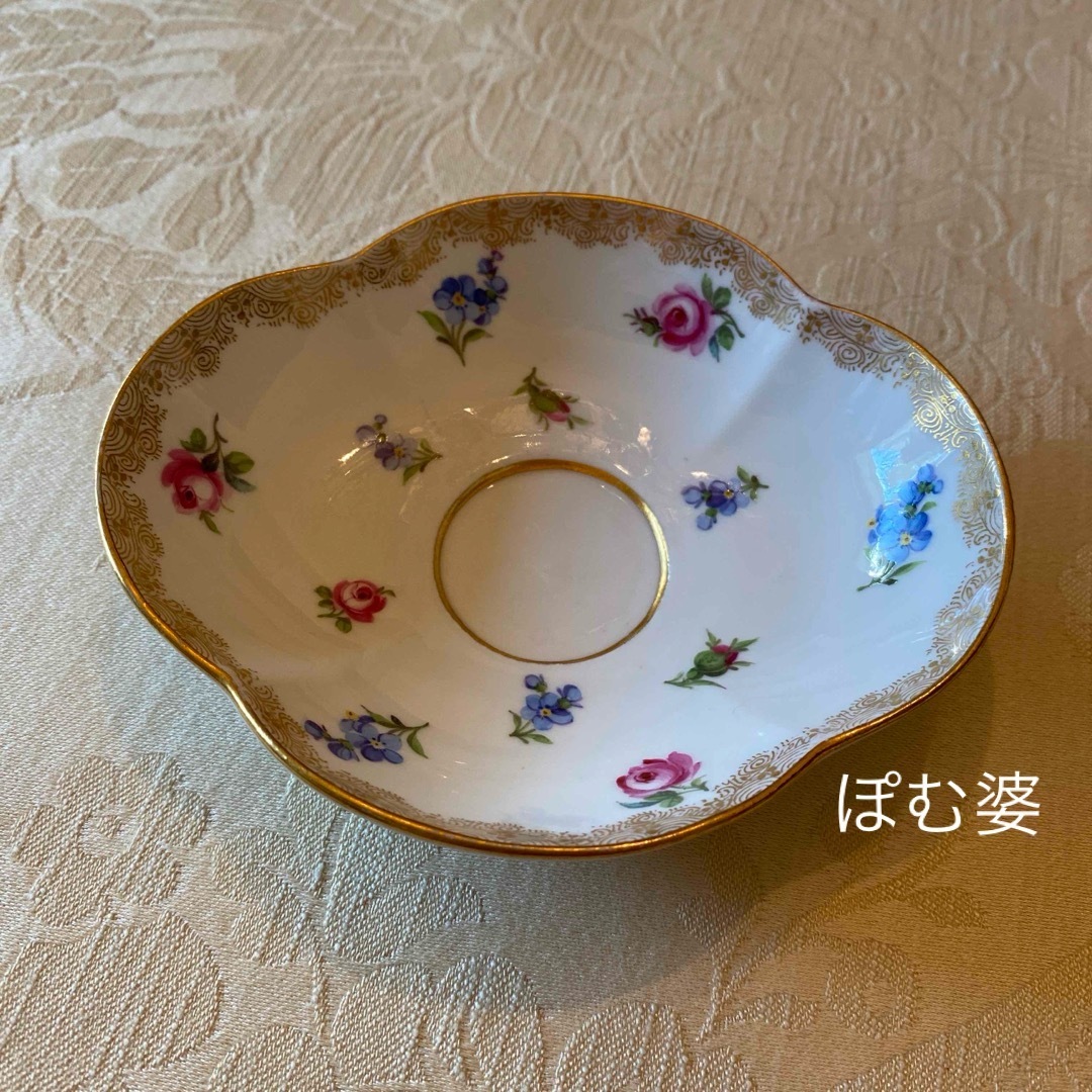 MEISSEN - 【古マイセン】カップ&ソーサー/クローバー型 MEISSEN - 【古マイセン】カップ&ソーサー/クローバー型