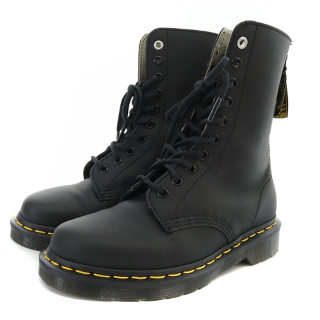 Dr. Martens ワークブーツ 浅い 黒 レザー Dr. Martens ワークブーツ 浅い 黒 レザー