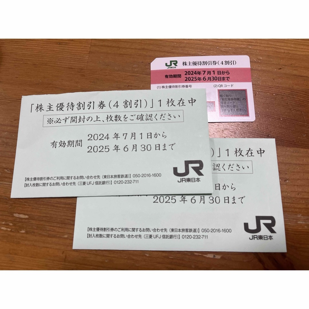 JR東日本 株主優待割引券 4割引 計2枚 チケットの優待券/割引券(その他)の商品写真