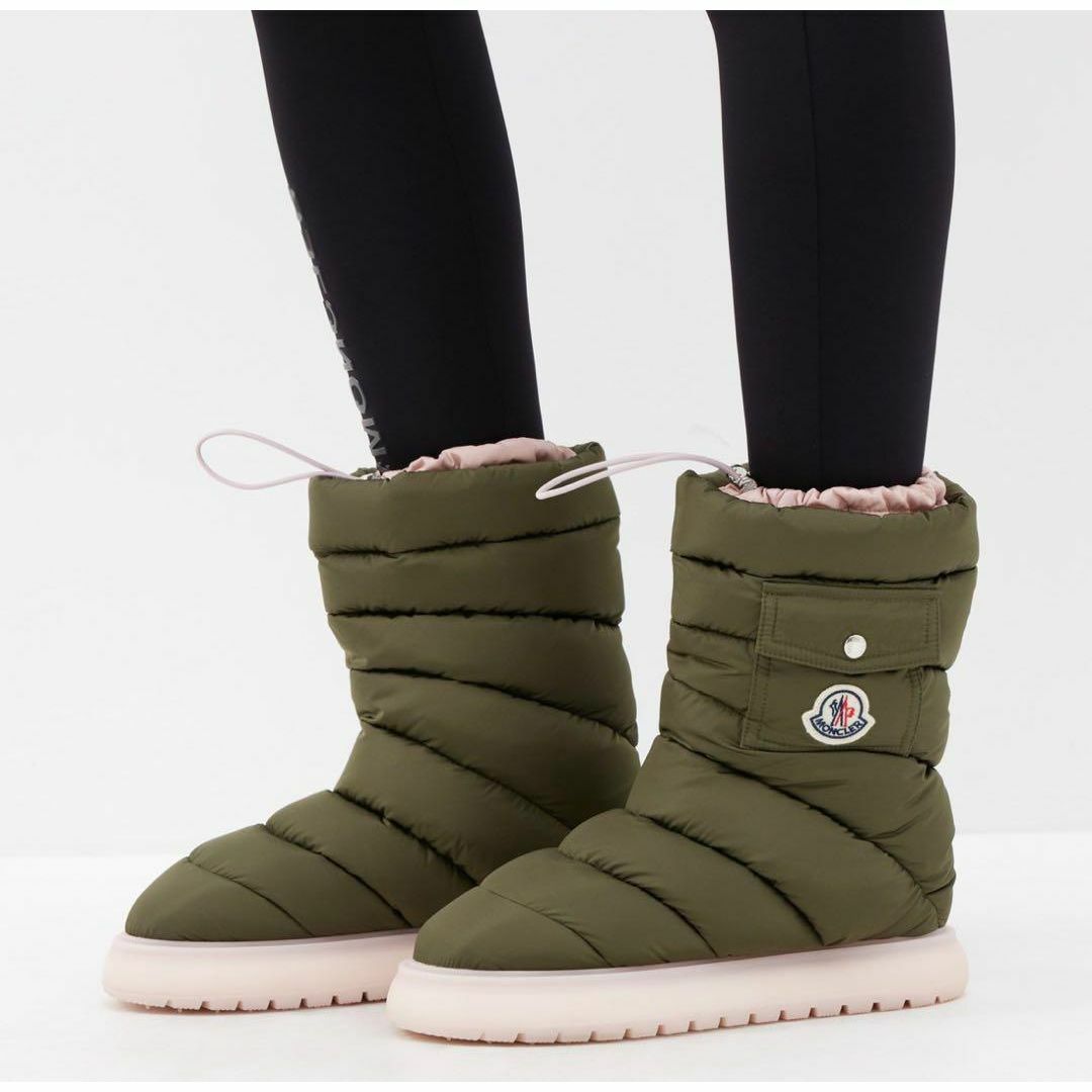 MONCLER - MONCLER GAIA POCKET MID スノー ブーツ カーキ 40の MONCLER - MONCLER GAIA POCKET MID スノー ブーツ カーキ 40の