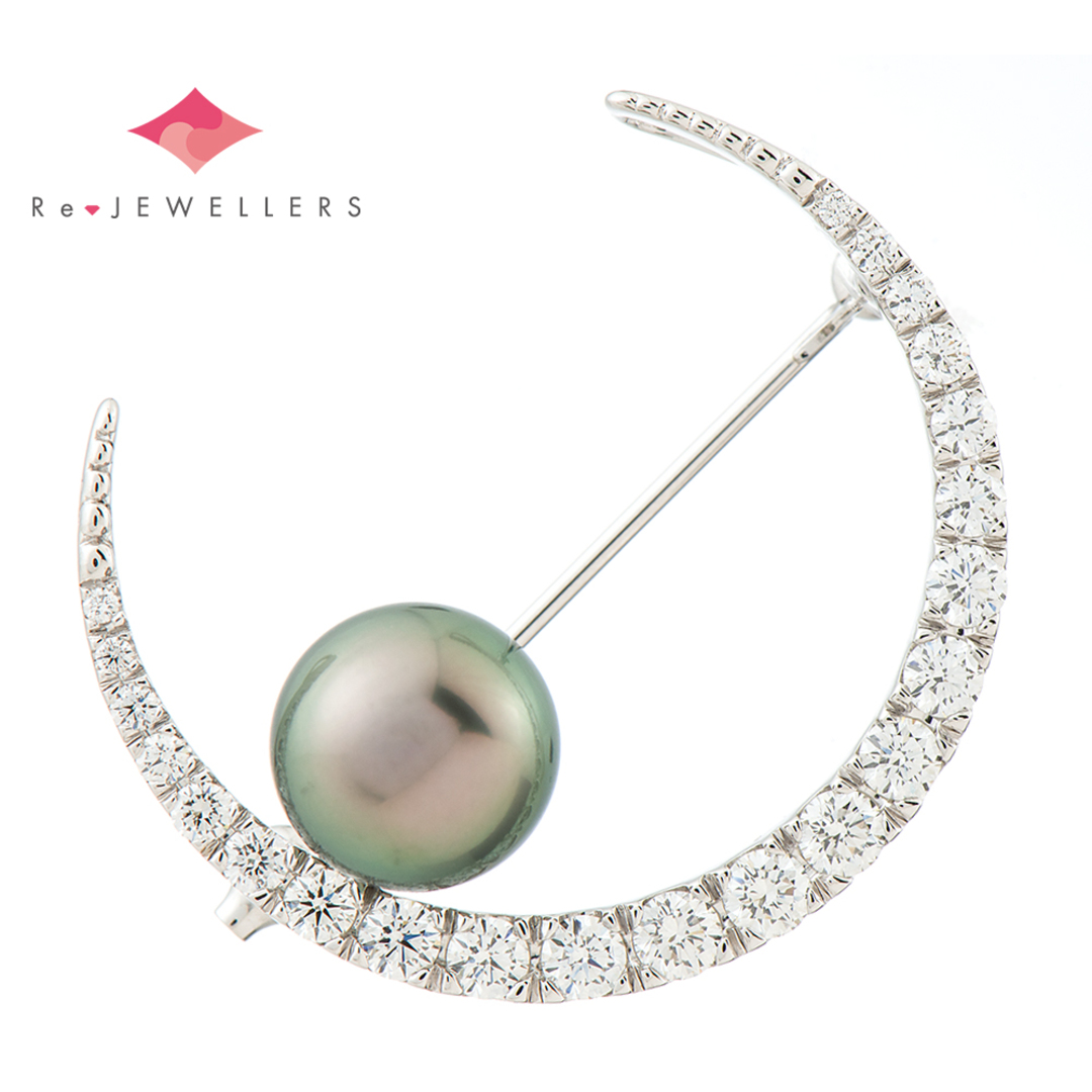 MIKIMOTO - ミキモト 三日月モチーフ 10.0mm 黒蝶真珠(南洋真珠 MIKIMOTO - ミキモト 三日月モチーフ 10.0mm 黒蝶真珠(南洋真珠
