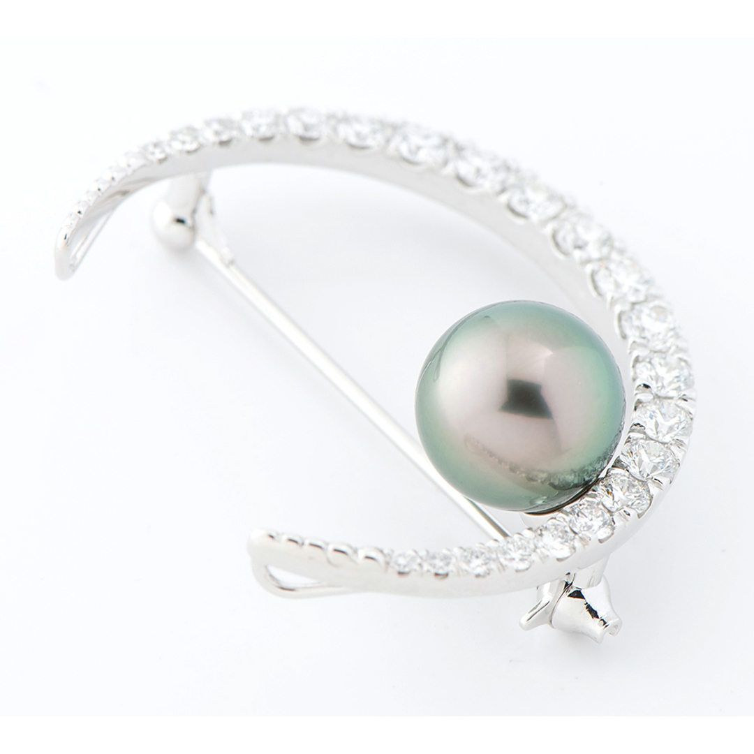 MIKIMOTO - ミキモト 三日月モチーフ 10.0mm 黒蝶真珠(南洋真珠 MIKIMOTO - ミキモト 三日月モチーフ 10.0mm 黒蝶真珠(南洋真珠