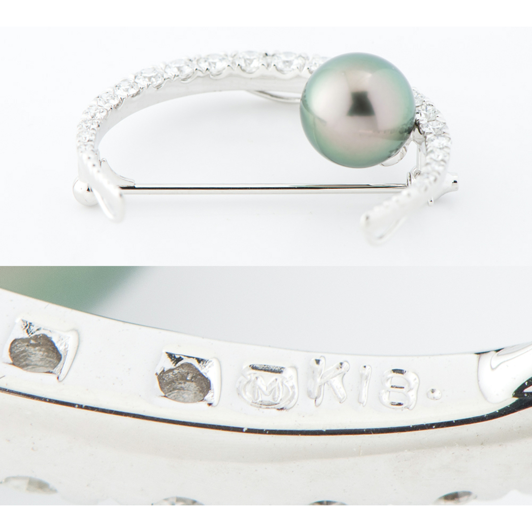 MIKIMOTO - ミキモト 三日月モチーフ 10.0mm 黒蝶真珠(南洋真珠 MIKIMOTO - ミキモト 三日月モチーフ 10.0mm 黒蝶真珠(南洋真珠