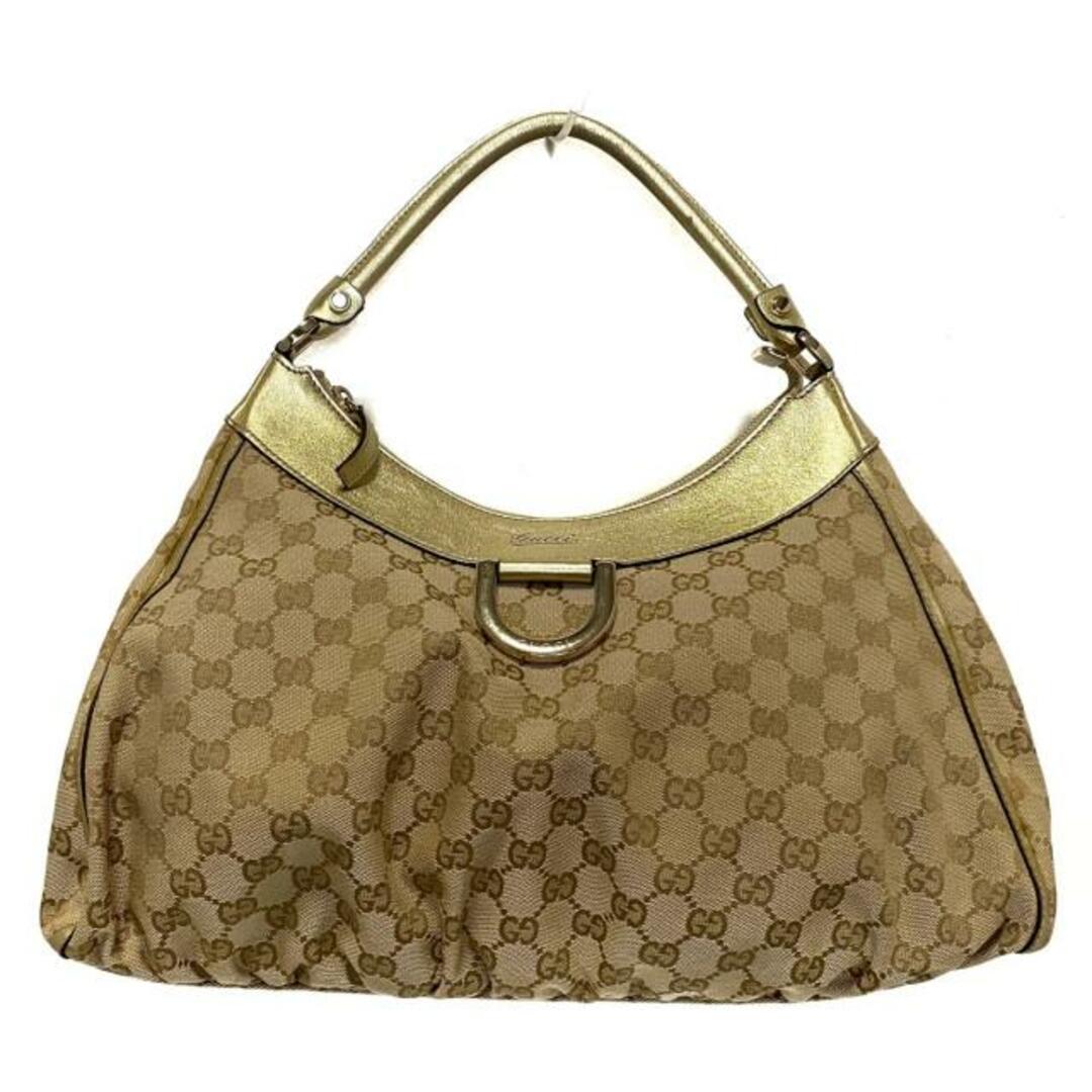 GUCCI - GUCCI(グッチ) ハンドバッグ アビー,GG柄 189833 ベージュ×ゴールド ジャガード×レザー