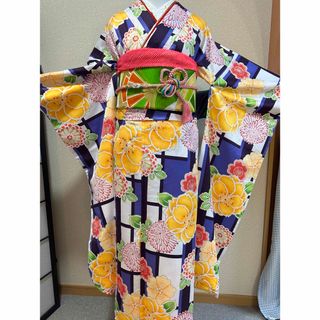 RK-455 振袖 金駒刺繍 着物 正絹 袷 広衿 RK-455 振袖 金駒刺繍 着物 正絹 袷 広衿