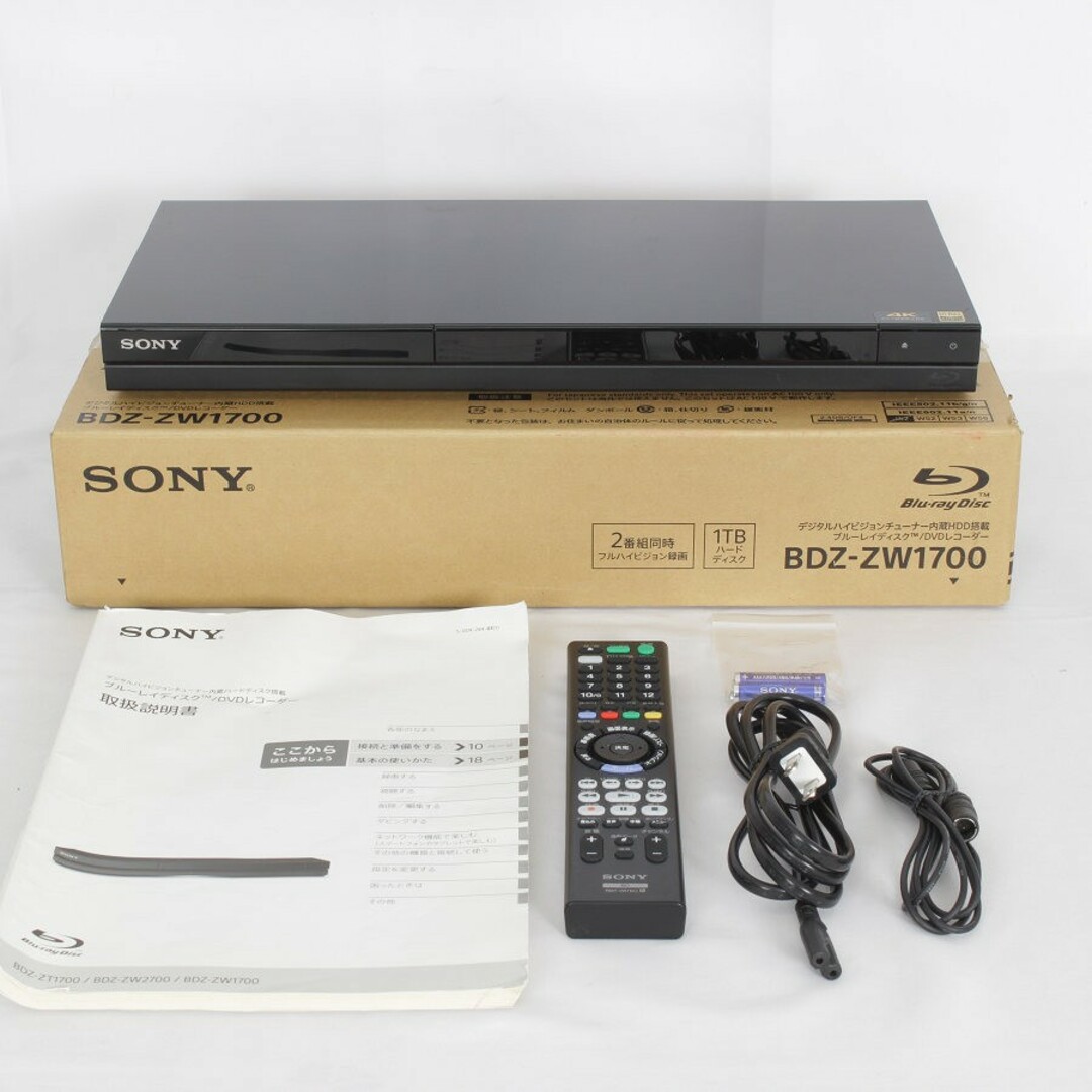 SONY ソニー ブルーレイディスクレコーダー BDZ-ZW1000 2番組 SONY ソニー ブルーレイディスクレコーダー BDZ-ZW1000 2番組