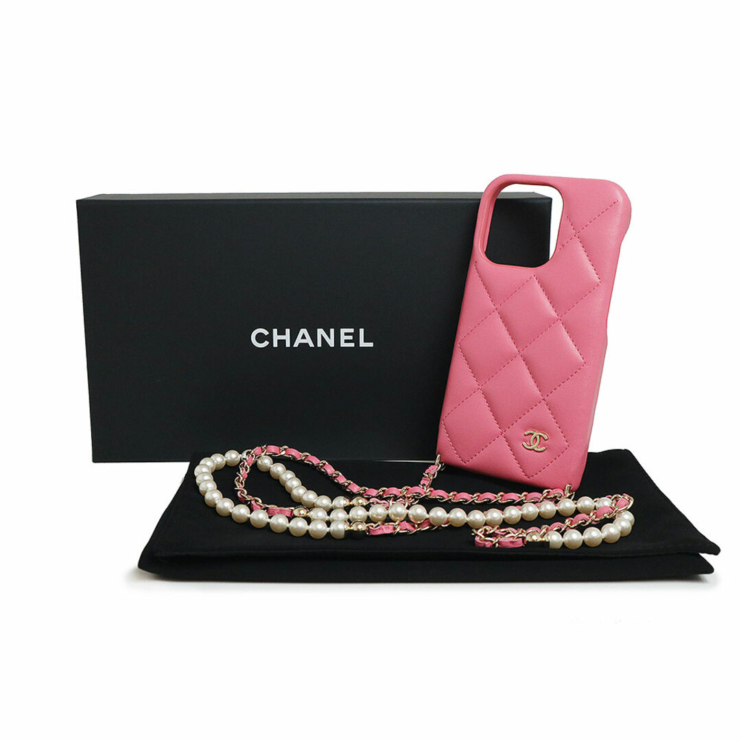 CHANEL - シャネル マトラッセ パール チェーン ショルダー 携帯 CHANEL - シャネル マトラッセ パール チェーン ショルダー 携帯