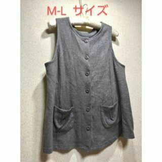 1739x【春秋に最適】古着 ノースリーブ　チュニック M-L レディース(チュニック)