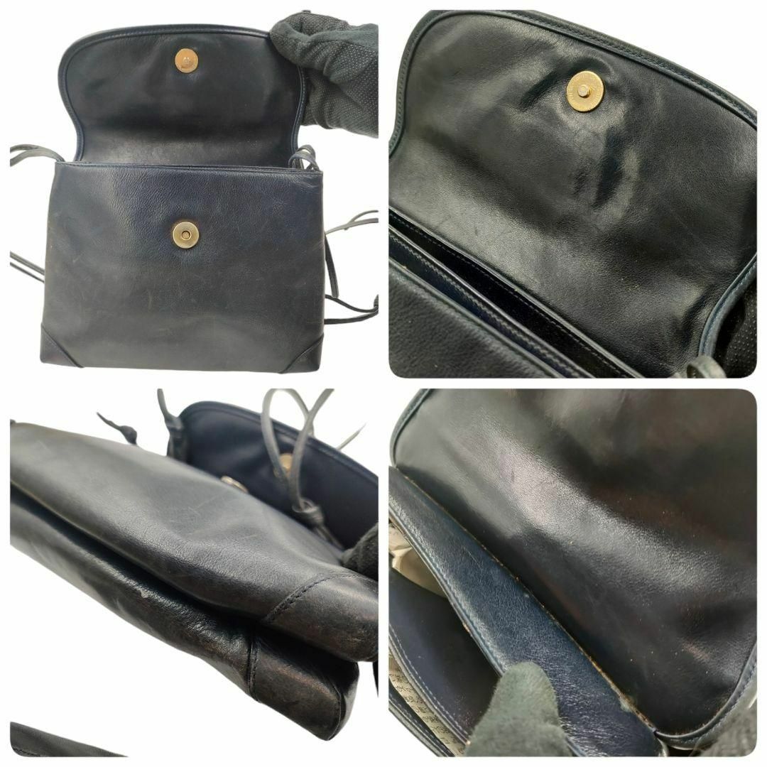 オールドグッチ ショルダーバッグ ポシェット ロゴ レザー