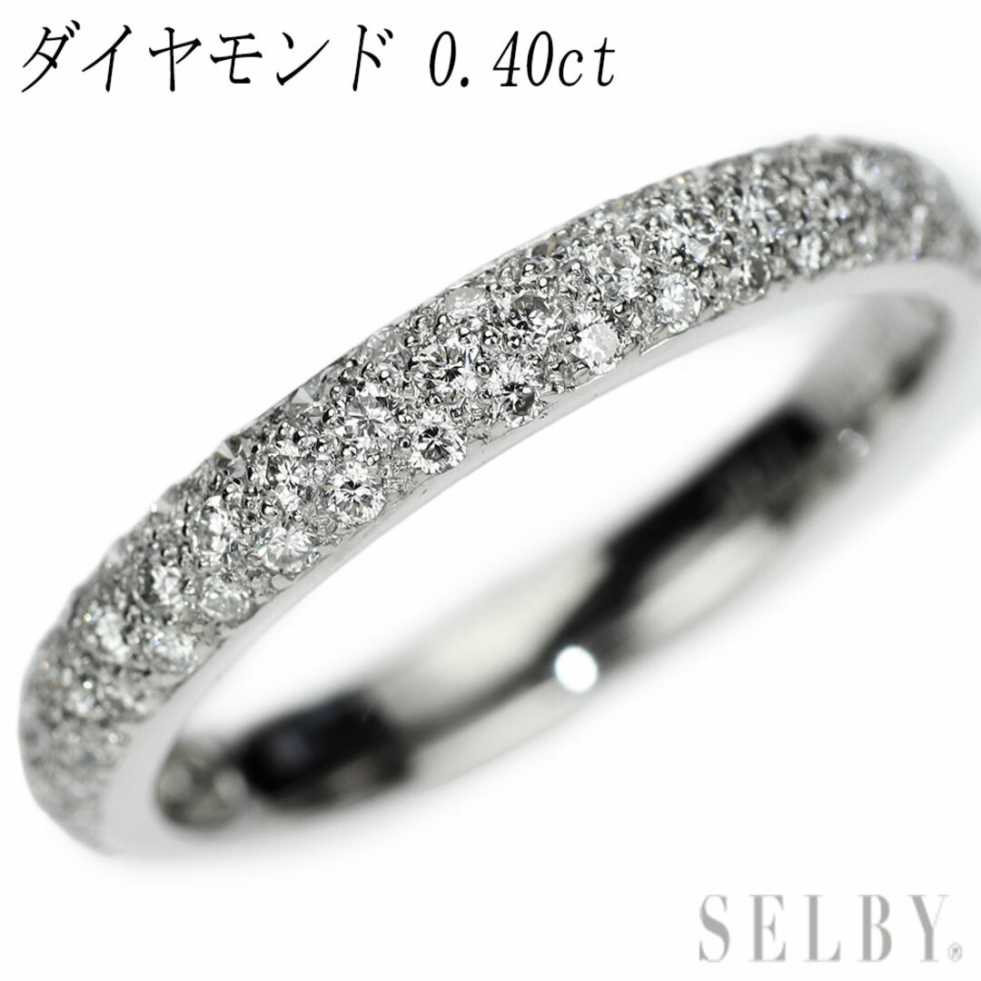 K18WG パヴェ ダイヤモンド リング 0.40CT