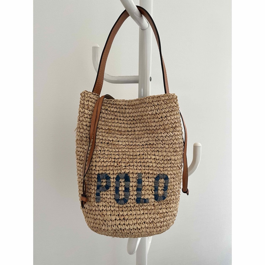 人気完売品】POLO RALPH LAUREN ラフィア バケット バッグ 人気完売品】POLO RALPH LAUREN ラフィア バケット バッグ