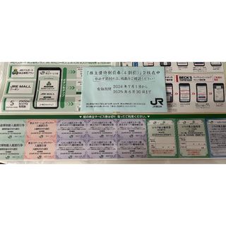 JR東日本株主優待割引券(4割引)2枚+サービス券(鉄道乗車券)
