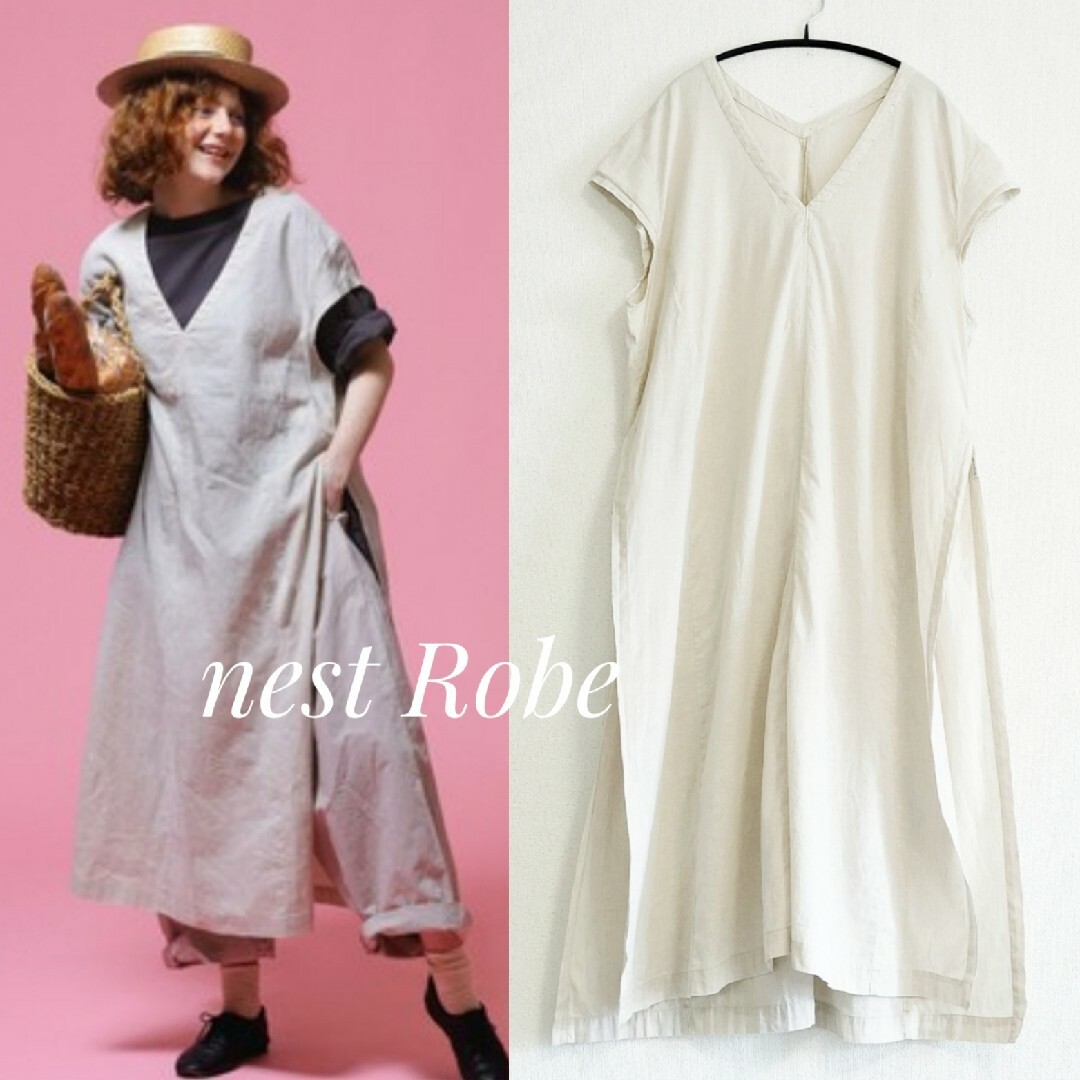 限定版 美品 ネストローブ アップリサイクルリノ サイドスリット ワンピース