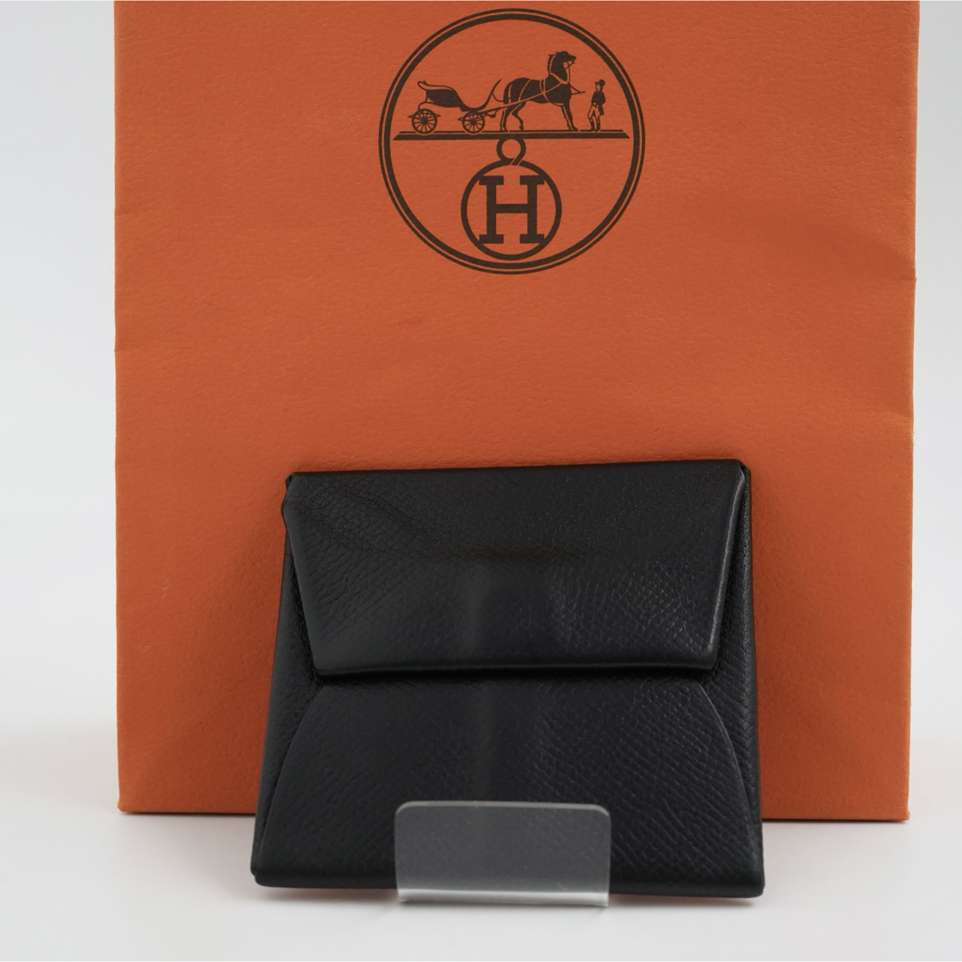 極美品】HERMES バスティア コインケース レザー ノワール系 極美品】HERMES バスティア コインケース レザー ノワール系