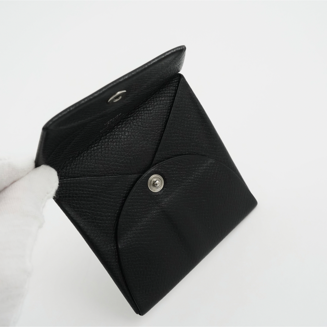 極美品】HERMES バスティア コインケース レザー ノワール系 極美品】HERMES バスティア コインケース レザー ノワール系