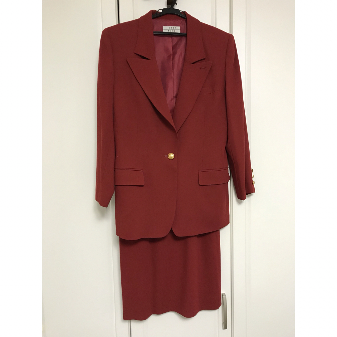 TRANS WORK セットコーデ ブレザー スカート 9号 赤 red TRANS WORK セットコーデ ブレザー スカート 9号 赤 red
