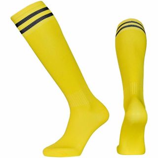 【2足セット】蛍光黄緑×黒 サッカーソックス ストッキング ジュニア 19～21(その他)