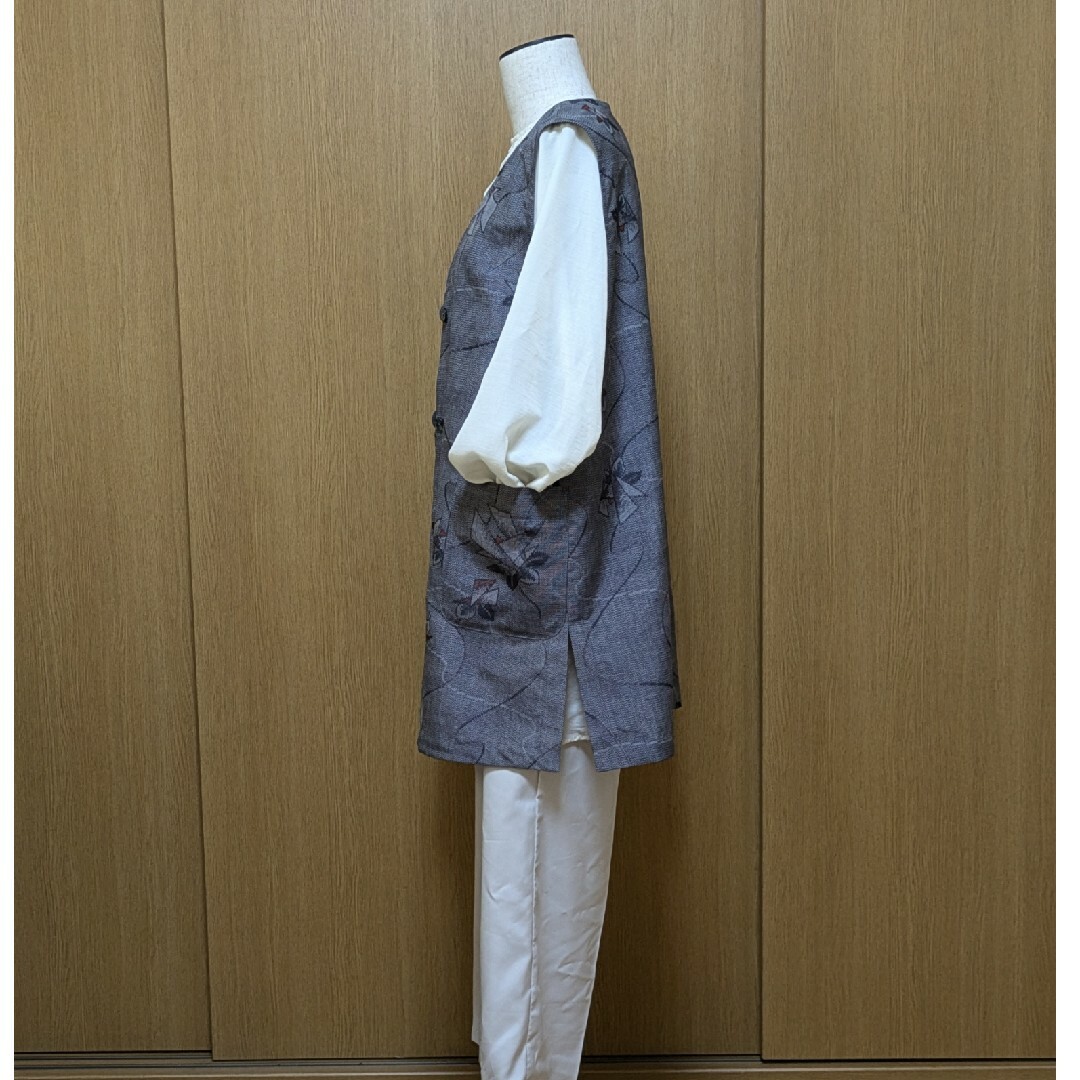 SOLD お値下げ中 着物リメイク ロングベスト 紬 M-Lの通販 by SOLD お値下げ中 着物リメイク ロングベスト 紬 M-Lの通販 by