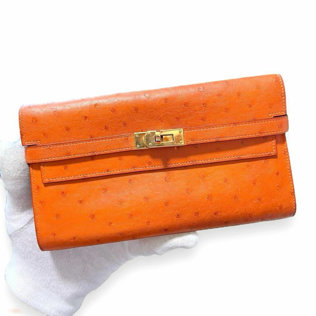HERMES - 使用わずか エルメス オーストリッチ ケリーウォレット HERMES - 使用わずか エルメス オーストリッチ ケリーウォレット