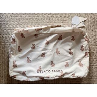 ジェラートピケ(gelato pique)のジェラピケ　ベア柄トラベルポーチLサイズ(旅行用品)