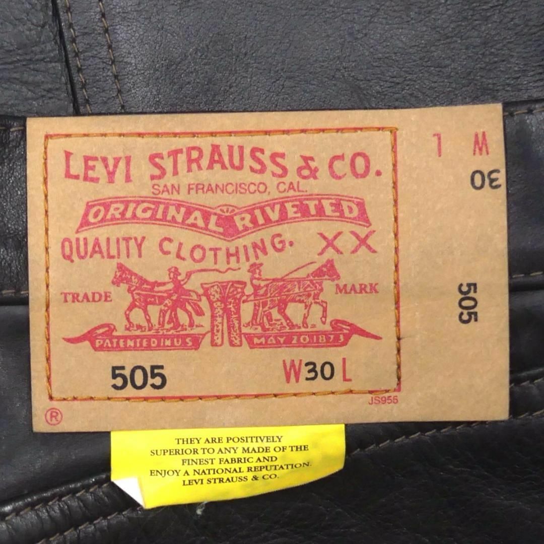 Levi's - リーバイス505 レザーパンツ 本革 黒 W30 革パンツ 本 Levi's - リーバイス505 レザーパンツ 本革 黒 W30 革パンツ 本