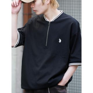 ユーエスポロアッスン(U.S. POLO ASSN.)の半額以下❕新品タグ付き❗U.S.POLO ASSN.　ジップ衿Tシャツ　(Tシャツ/カットソー(半袖/袖なし))
