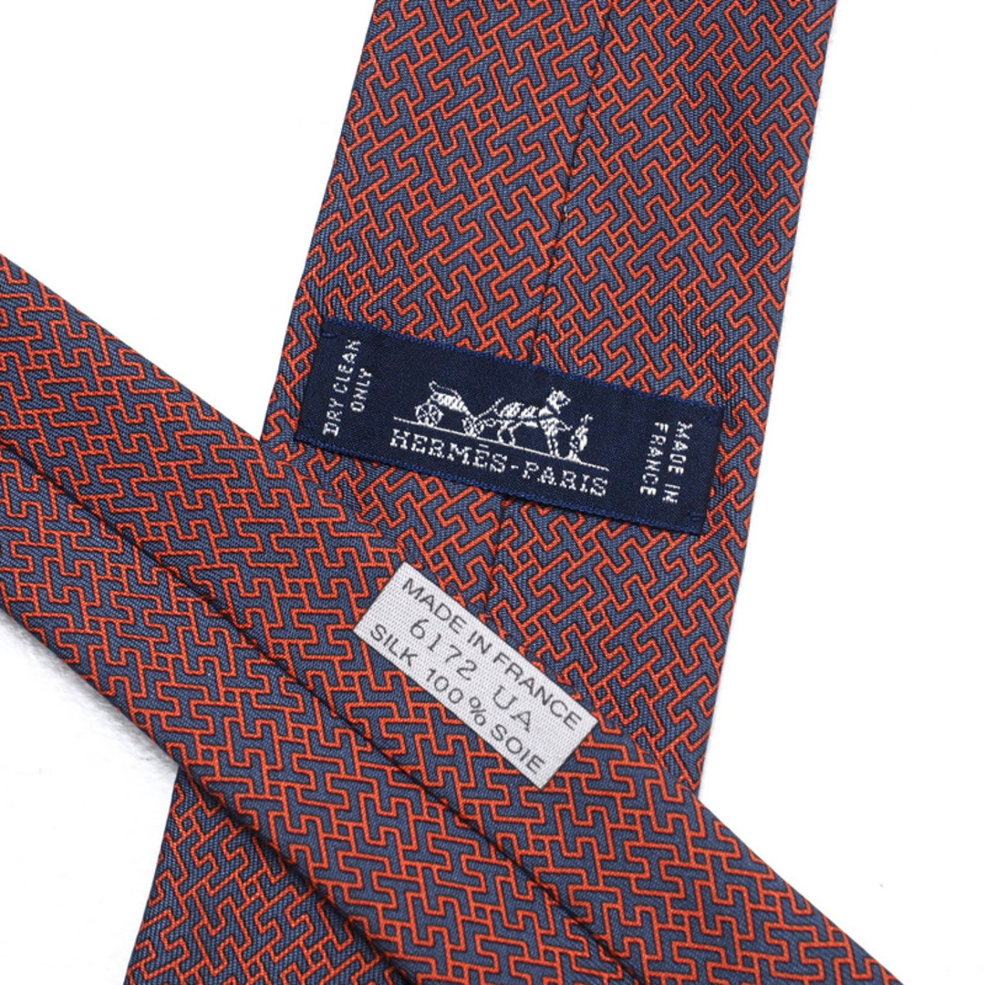 HERMES エルメス ネクタイ Hロゴ プリントタイ 幅7cm フランス製 HERMES エルメス ネクタイ Hロゴ プリントタイ 幅7cm フランス製