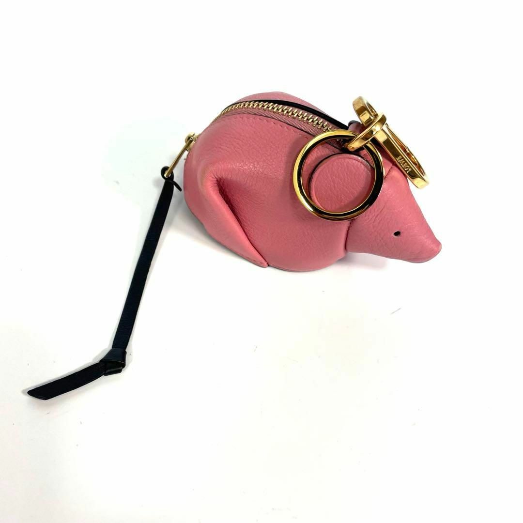美品】 LOEWE ロエベ マウス チャーム コインケース レザー ピンク 美品】 LOEWE ロエベ マウス チャーム コインケース レザー ピンク