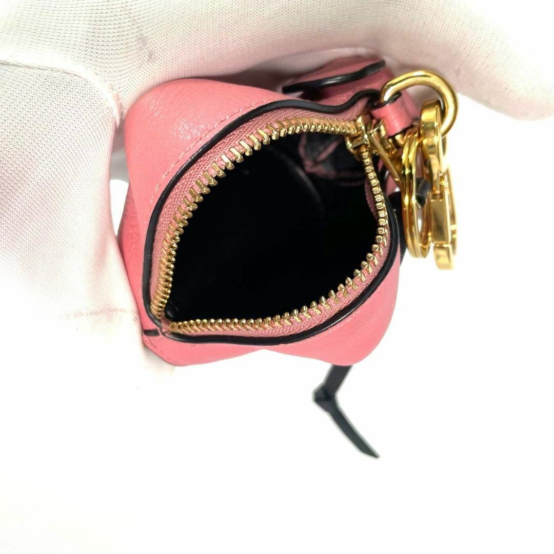 美品】 LOEWE ロエベ マウス チャーム コインケース レザー ピンク 美品】 LOEWE ロエベ マウス チャーム コインケース レザー ピンク