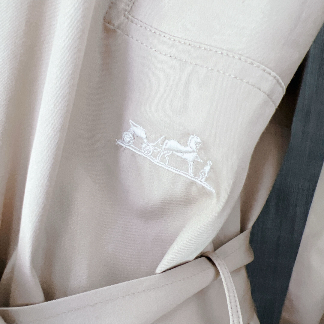 HERMES - 未使用 HERMES エルメス シャツ 刺繍 ワンピース HERMES - 未使用 HERMES エルメス シャツ 刺繍 ワンピース