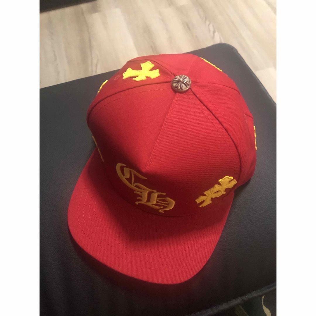 Chrome Hearts - クロムハーツ キャップ クロスパッチ レッドの Chrome Hearts - クロムハーツ キャップ クロスパッチ レッドの