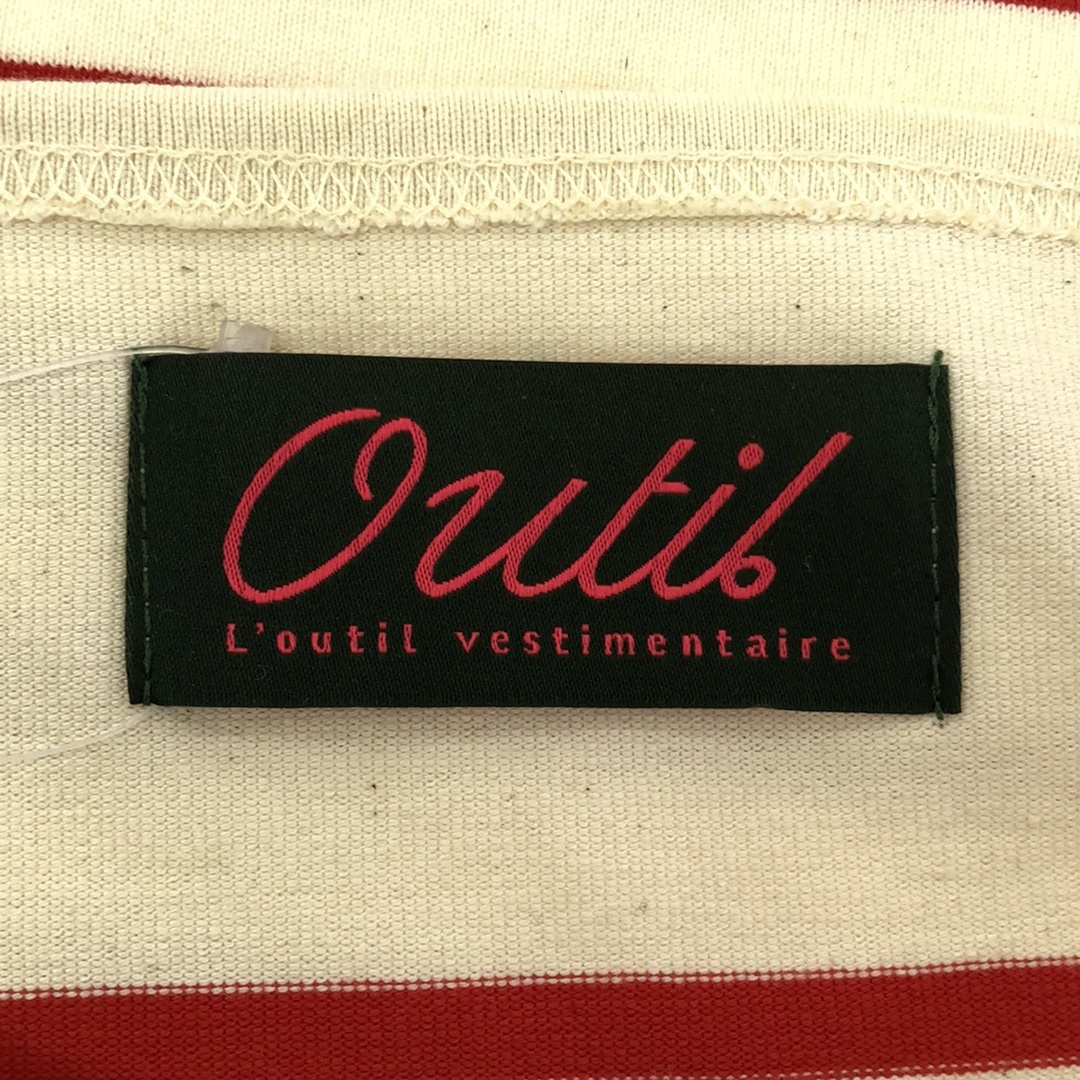 OUTIL ウティ TRICOT AAST ラッセルバスクシャツ エクリュ×レッド 0 OUTIL ウティ TRICOT AAST ラッセルバスクシャツ エクリュ×レッド 0