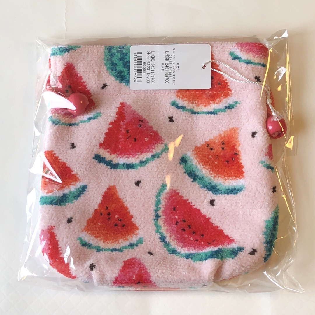 FEILER 巾着 ♩スイカドット ピンク♩ FEILER 巾着 ♩スイカドット ピンク♩
