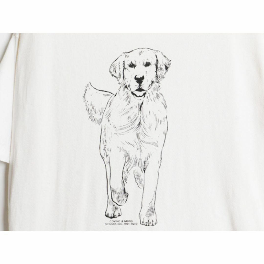 00s ドッグ アート イラスト 両面 プリント Tシャツ メンズ 00s ドッグ アート イラスト 両面 プリント Tシャツ メンズ