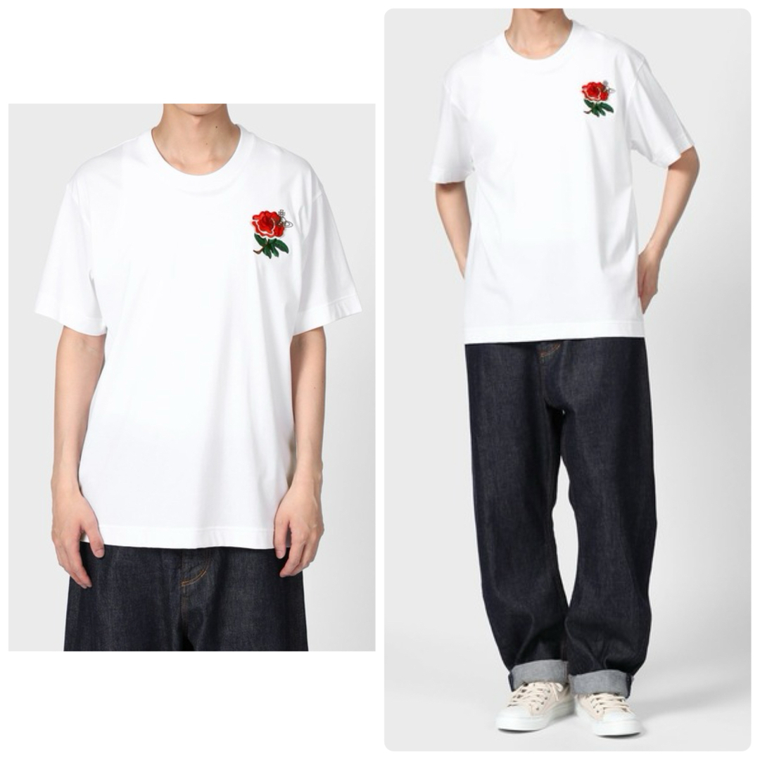 Vivienne Westwood - VIVIENNE WESTWOOD MAN ローズ刺繍Tシャツ Vivienne Westwood - VIVIENNE WESTWOOD MAN ローズ刺繍Tシャツ