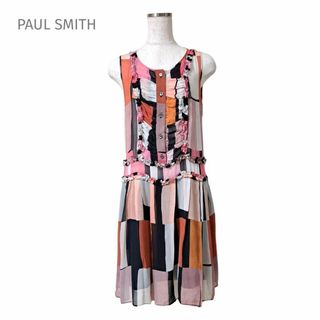 ポールスミス(Paul Smith)のPaul Smith ポールスミス ワンピース ノースリーブ ピンク フリル(ひざ丈ワンピース)