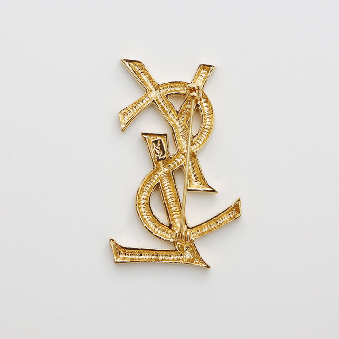 SAINT LAURENT - イヴ・サンローラン YSL YSL ロゴ ブローチの SAINT LAURENT - イヴ・サンローラン YSL YSL ロゴ ブローチの