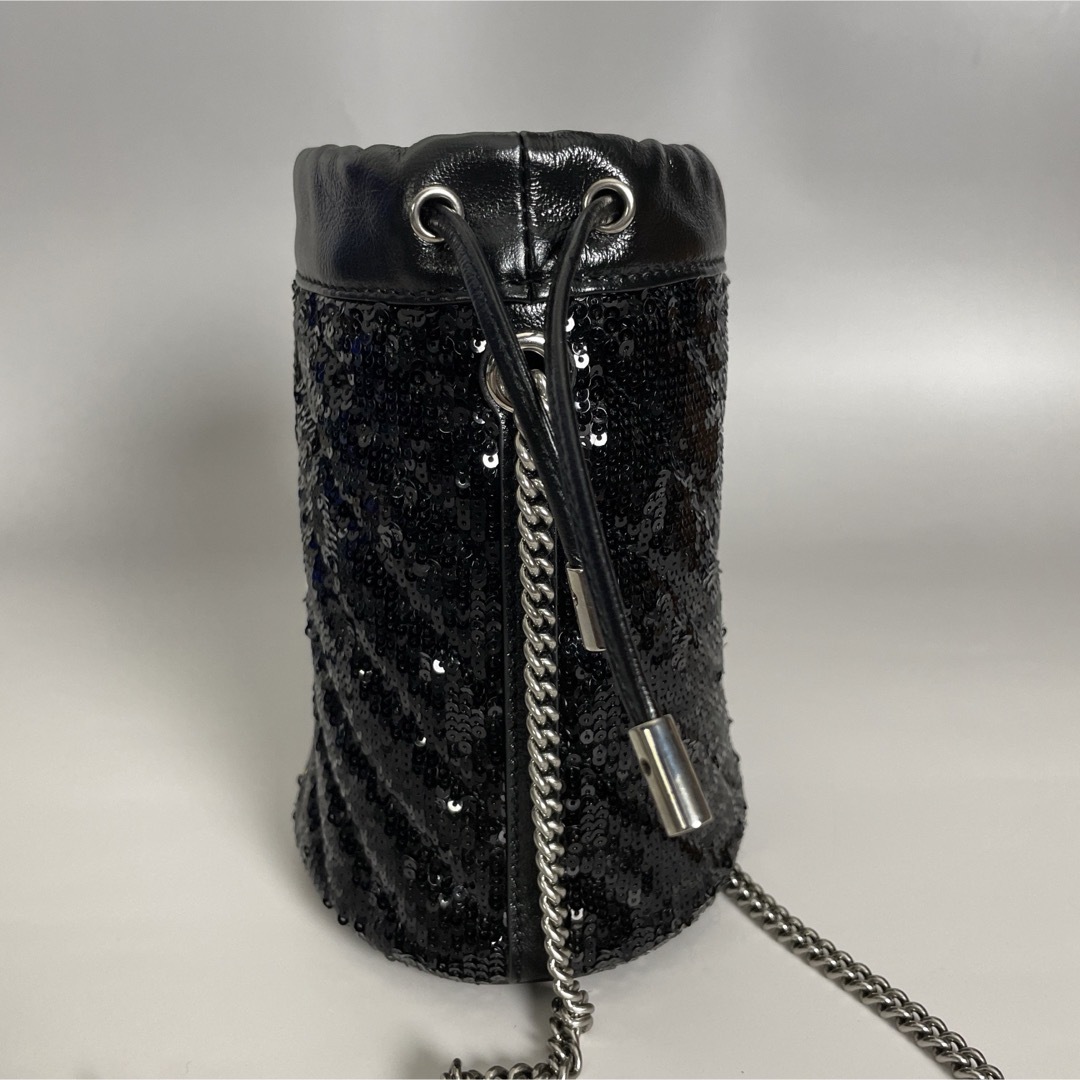 GUCCI - Gucci 極美品 黒 GG マーモント スパンコール チェーン GUCCI - Gucci 極美品 黒 GG マーモント スパンコール チェーン