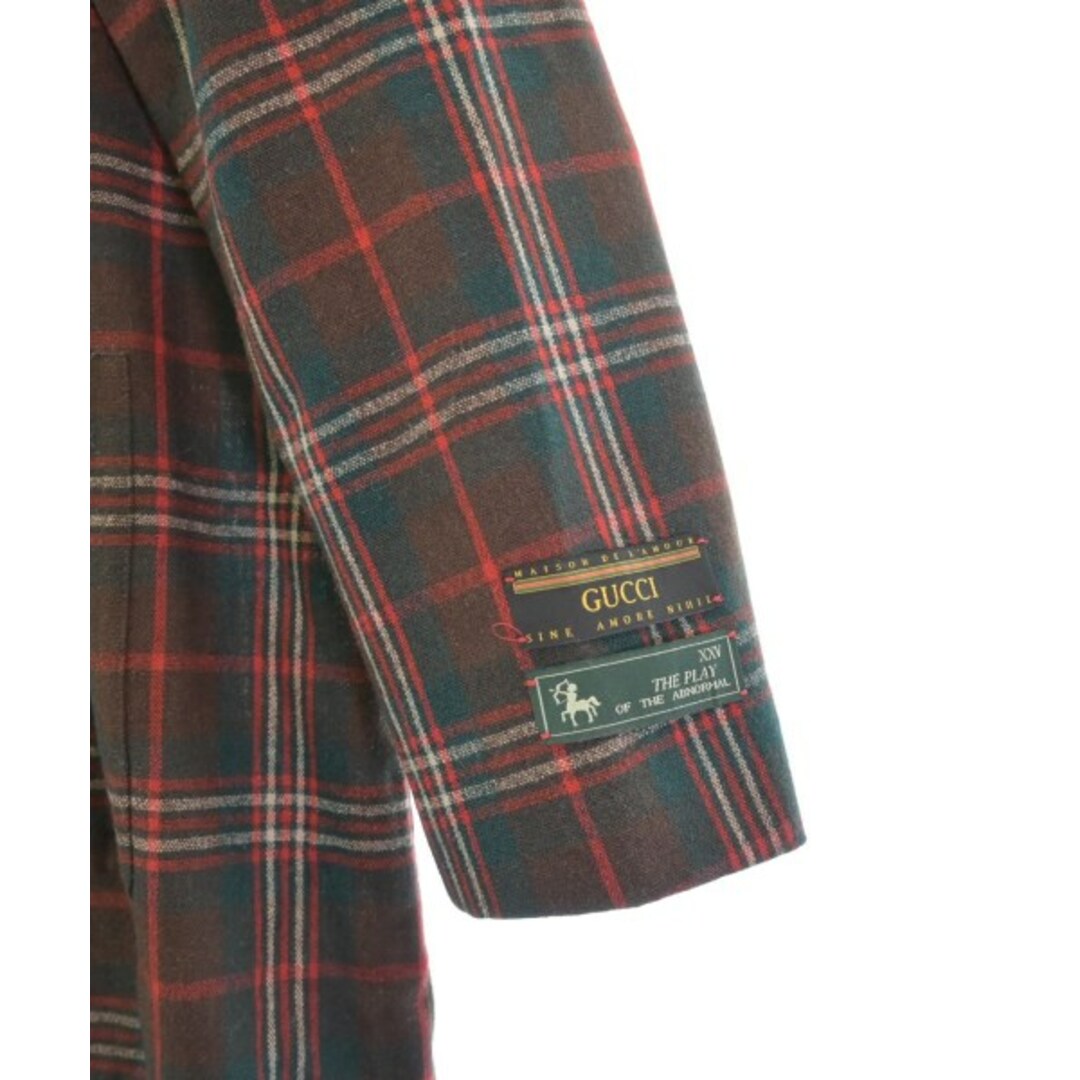 GUCCI グッチ チェスターコート 44(S位) 赤x緑x白等(チェック GUCCI グッチ チェスターコート 44(S位) 赤x緑x白等(チェック