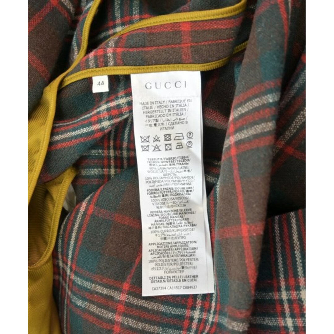 GUCCI グッチ チェスターコート 44(S位) 赤x緑x白等(チェック GUCCI グッチ チェスターコート 44(S位) 赤x緑x白等(チェック