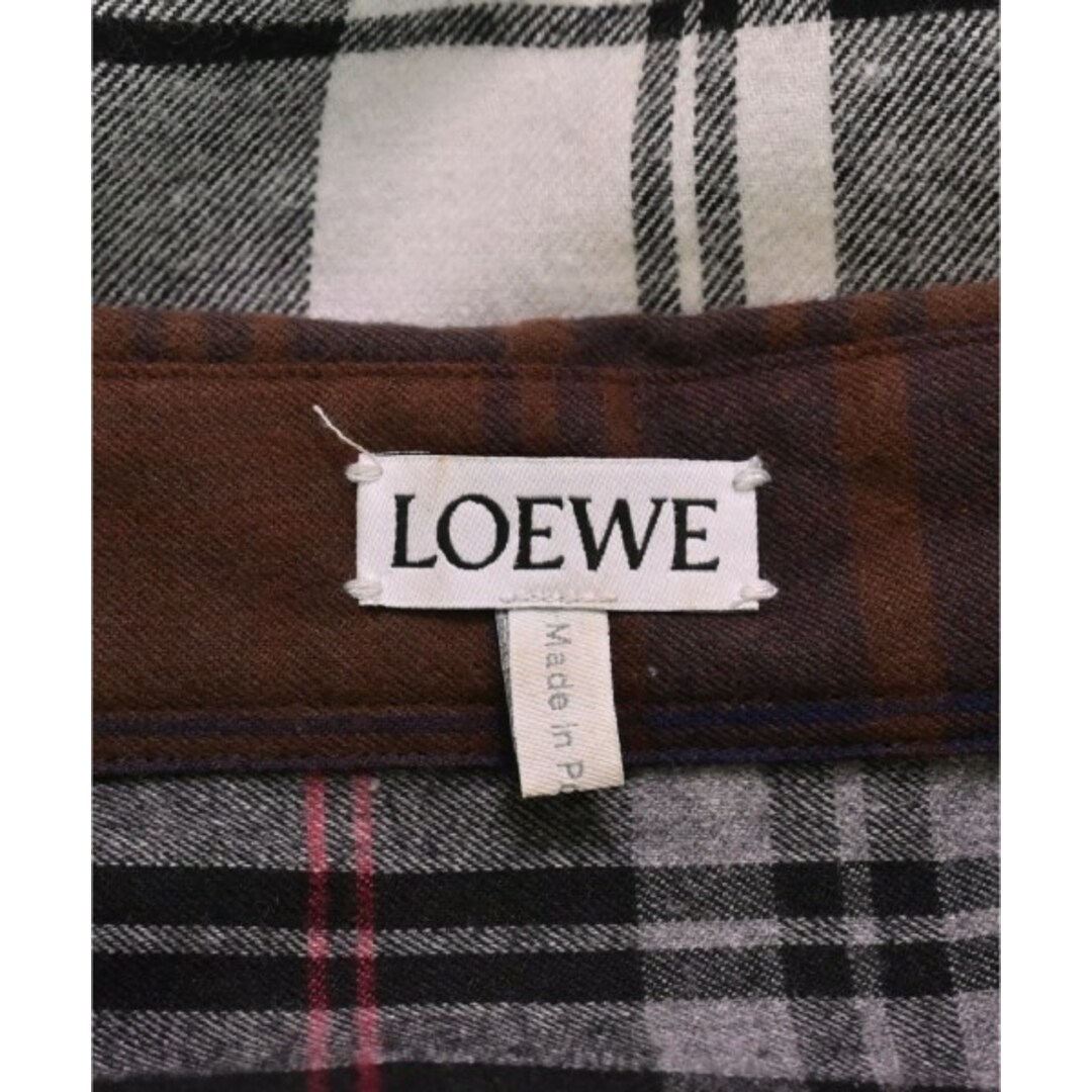 LOEWE - LOEWE ロエベ カジュアルシャツ 38(S位) 黒x白x茶等 LOEWE - LOEWE ロエベ カジュアルシャツ 38(S位) 黒x白x茶等