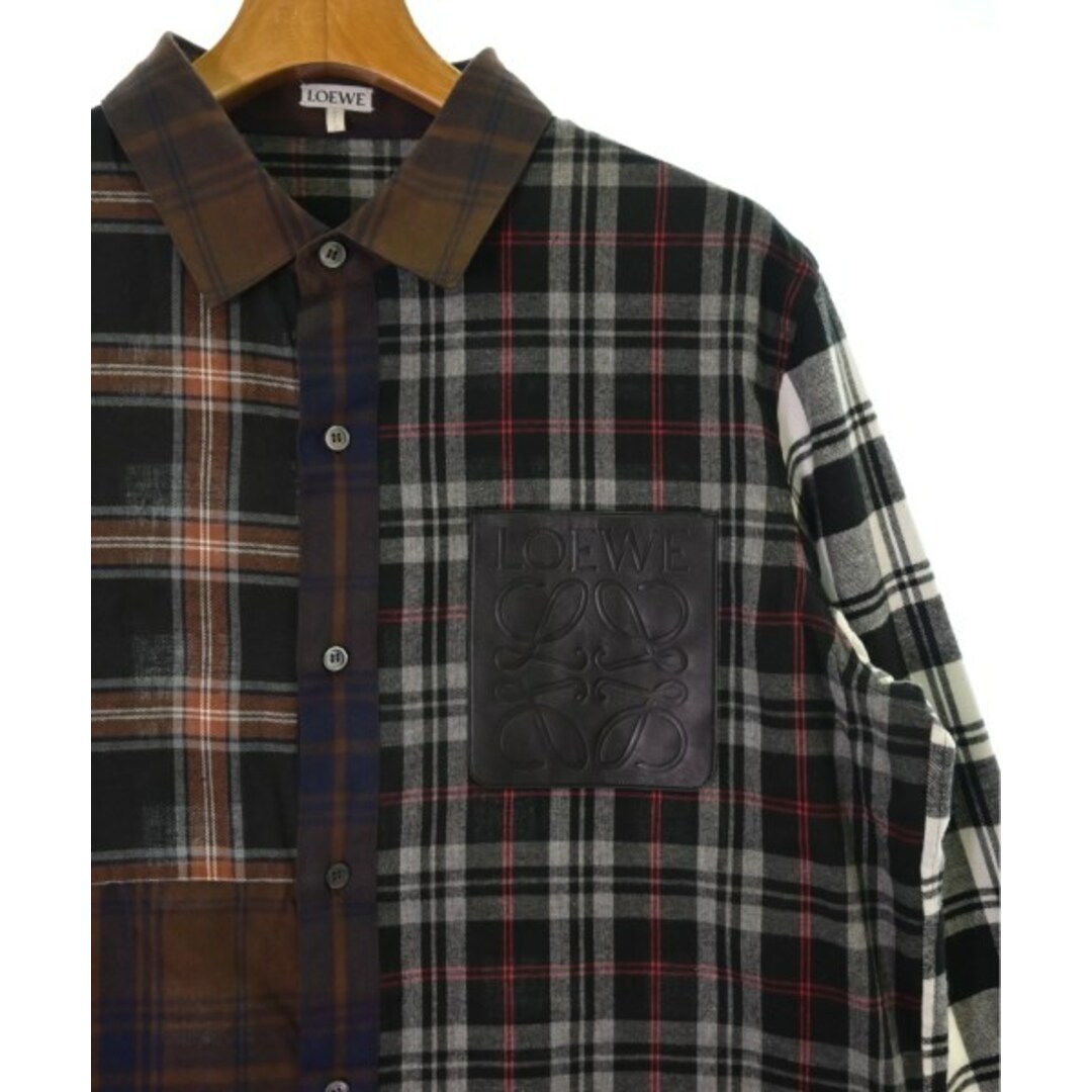 LOEWE - LOEWE ロエベ カジュアルシャツ 38(S位) 黒x白x茶等 LOEWE - LOEWE ロエベ カジュアルシャツ 38(S位) 黒x白x茶等