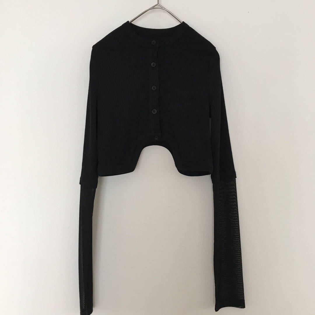 美品 OMMO CIRCLE CUT RIB SHORT CD トップス 美品 OMMO CIRCLE CUT RIB SHORT CD トップス